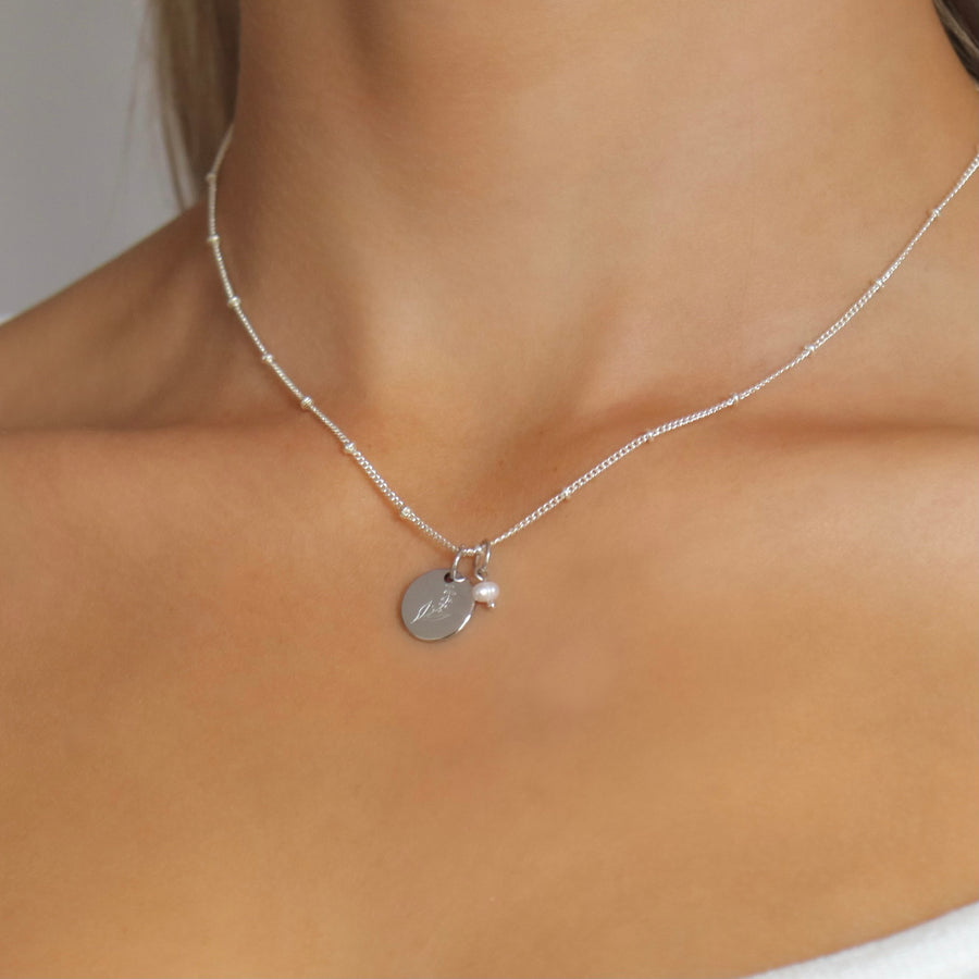 Silver Rosie Birth Flower Necklace