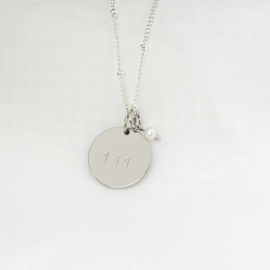 Silver London Angel Number Necklace
