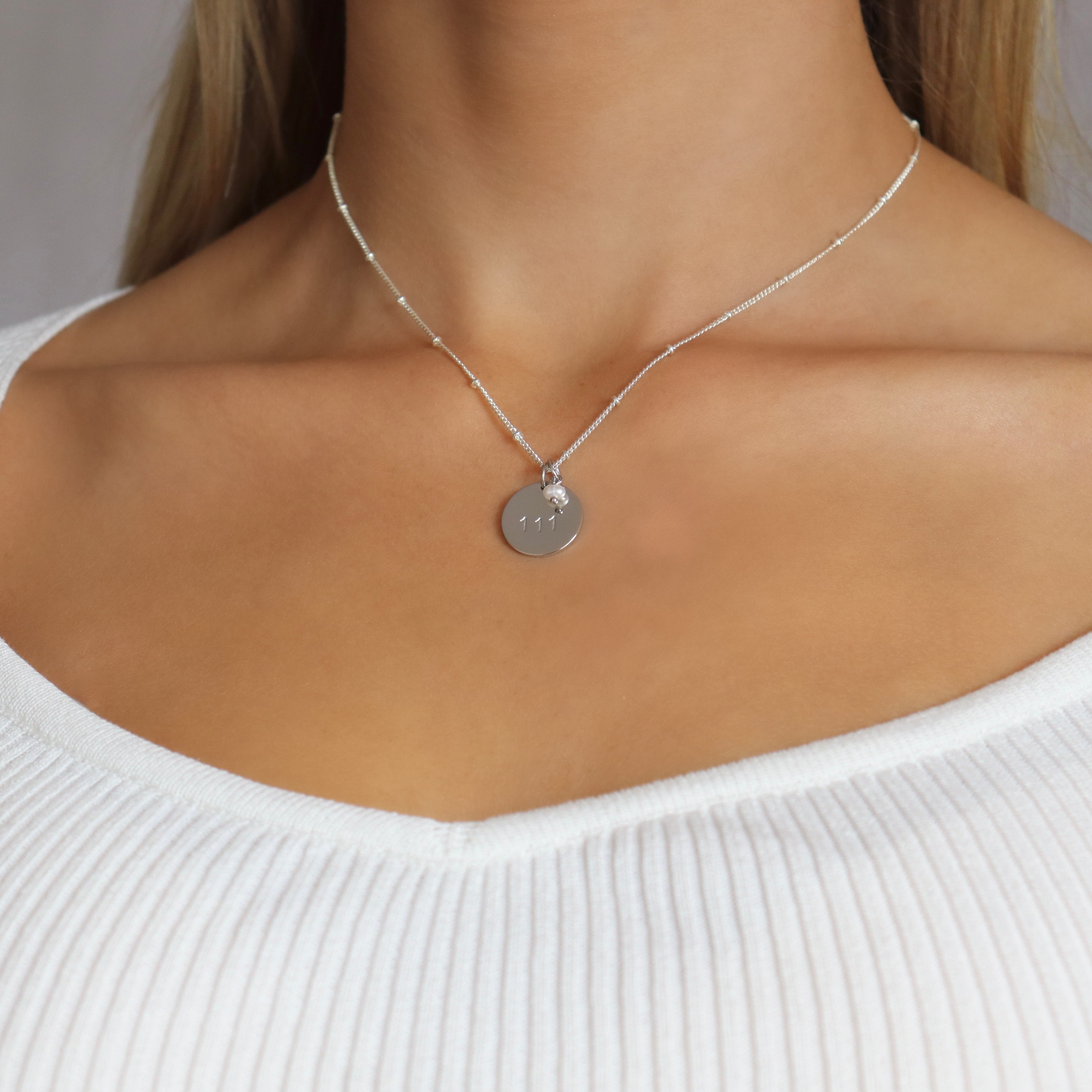 Silver London Angel Number Necklace